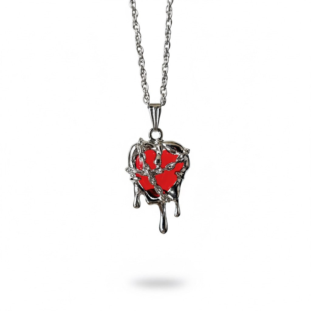 fiery heart necklace