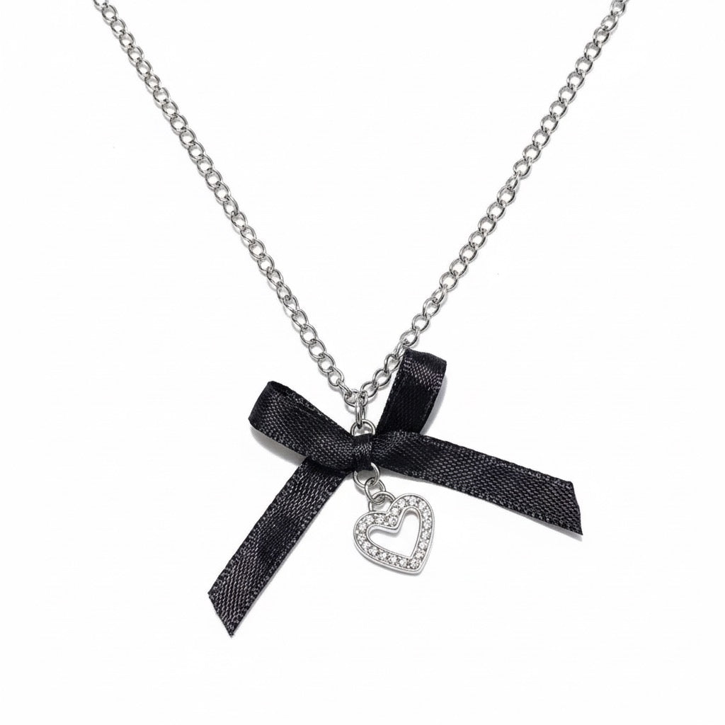 ribbon heart necklace