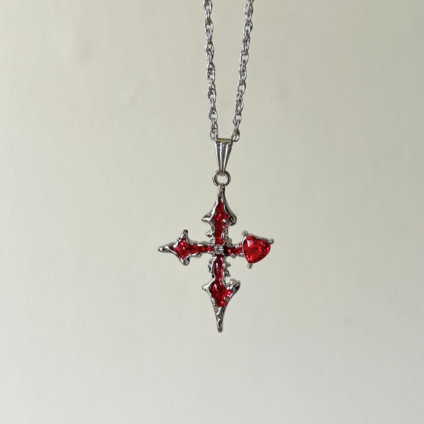 ruby cross necklace