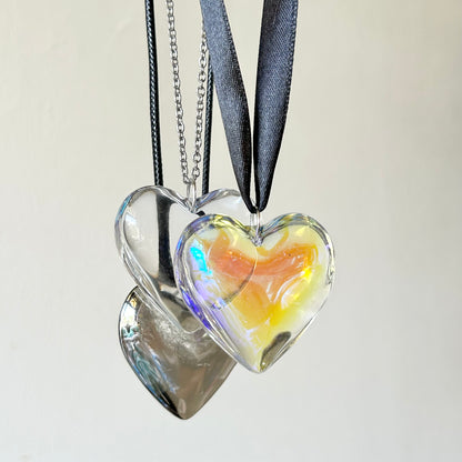 chunky heart chain necklace