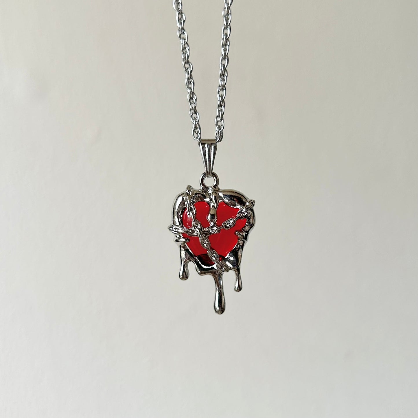 fiery heart necklace