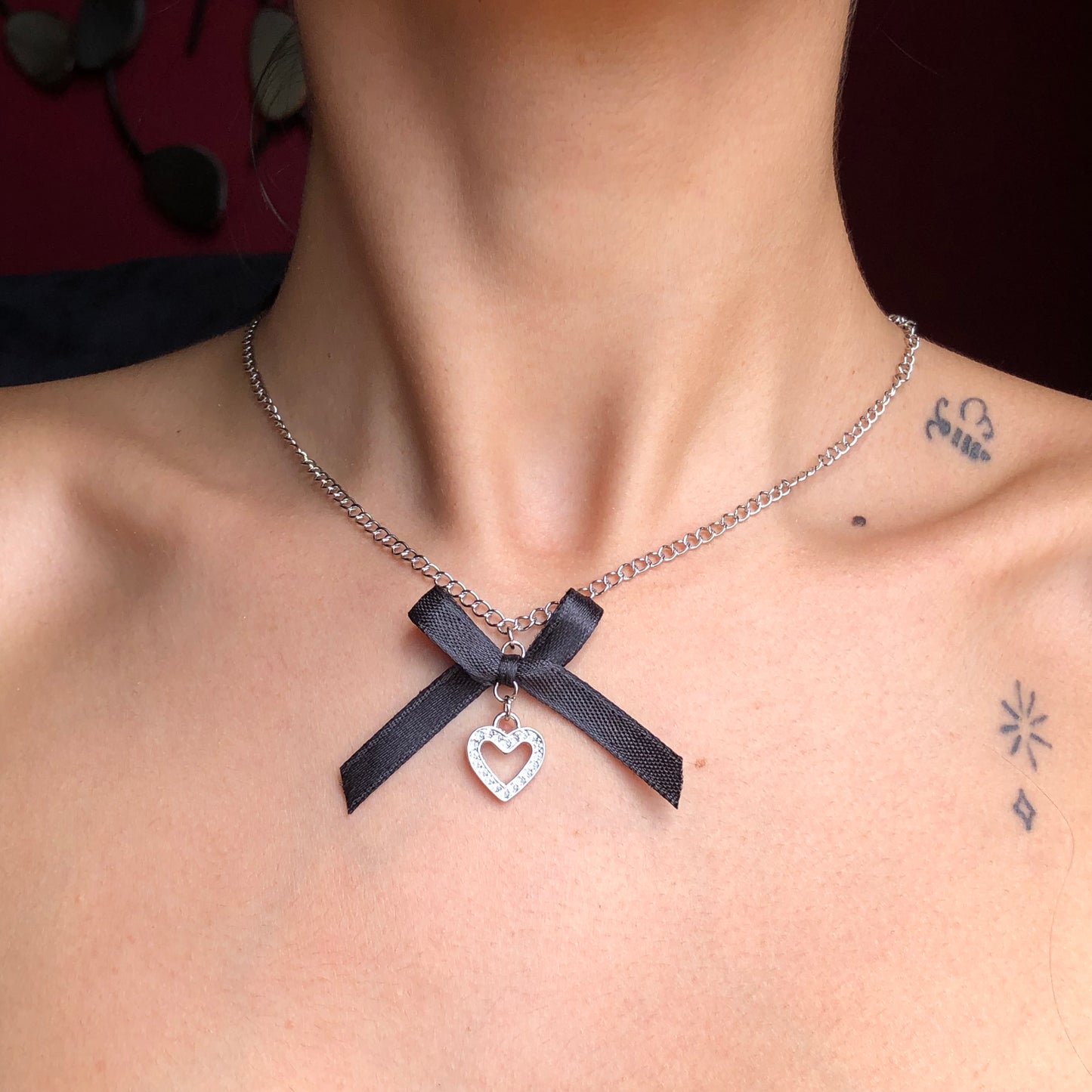 ribbon heart necklace