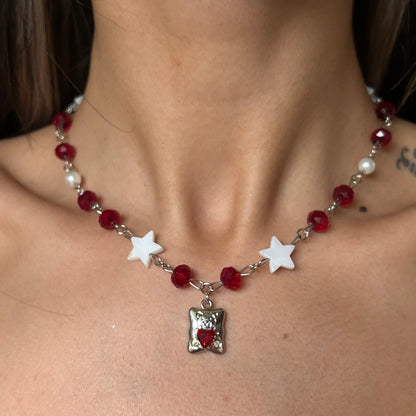 red teddy necklace