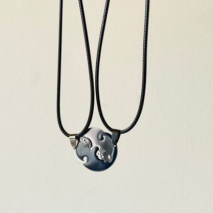 kittens in love matching necklaces