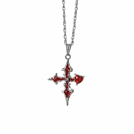 ruby cross necklace