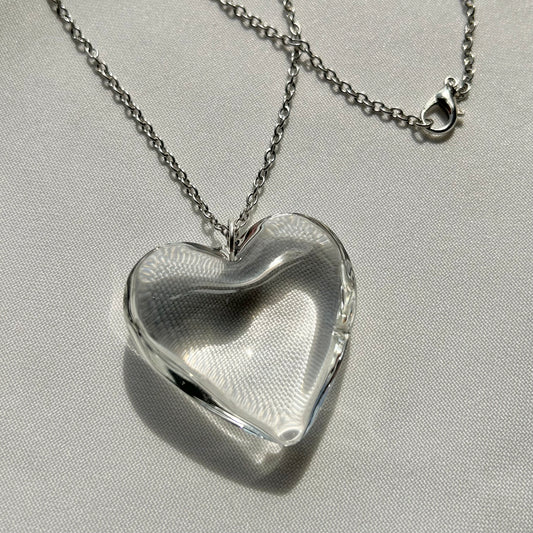 chunky heart chain necklace