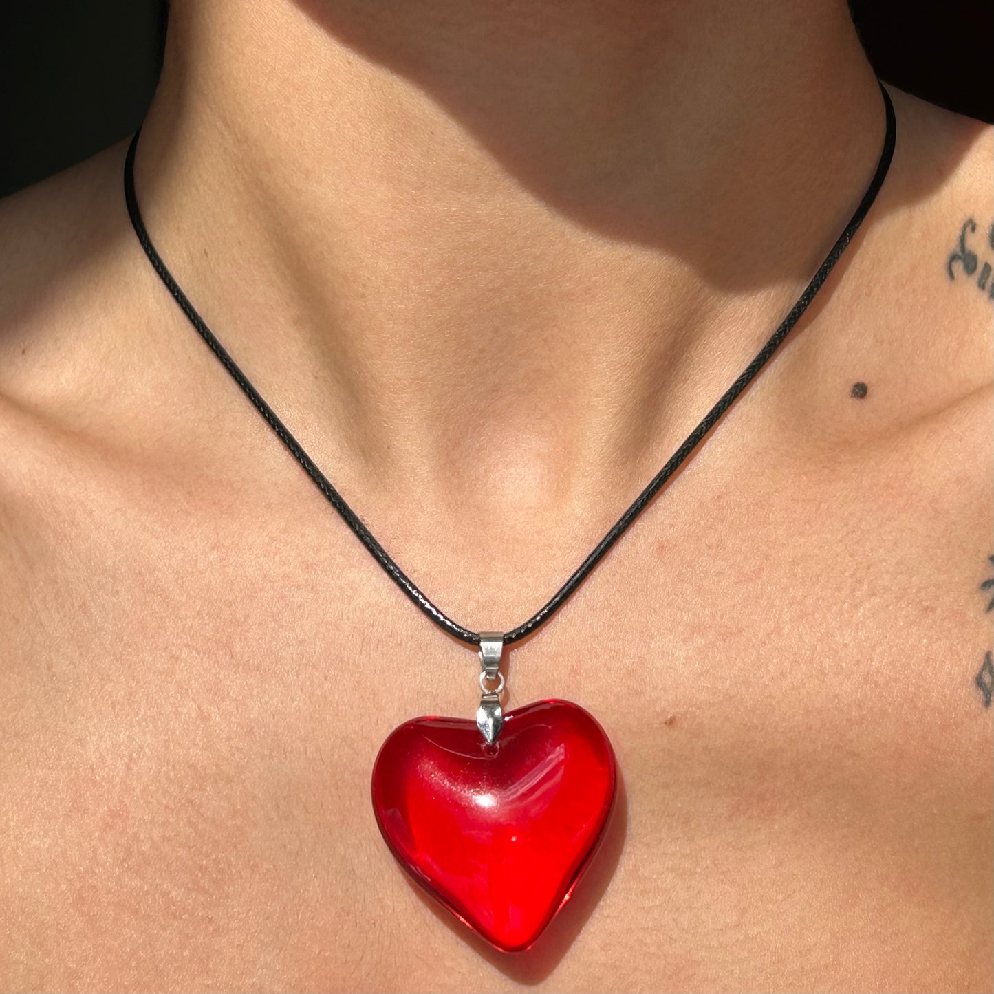 red heart necklace