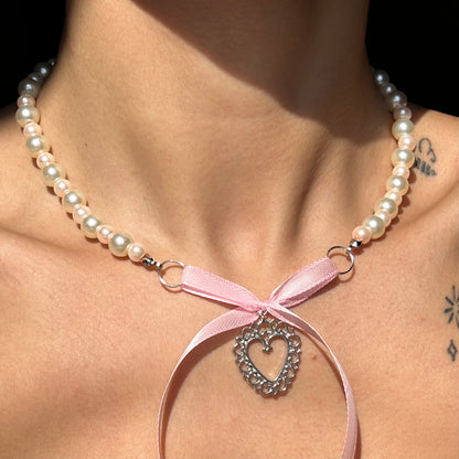 pink coquette necklace