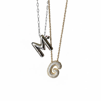 chunky letters necklace