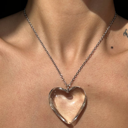 chunky heart chain necklace