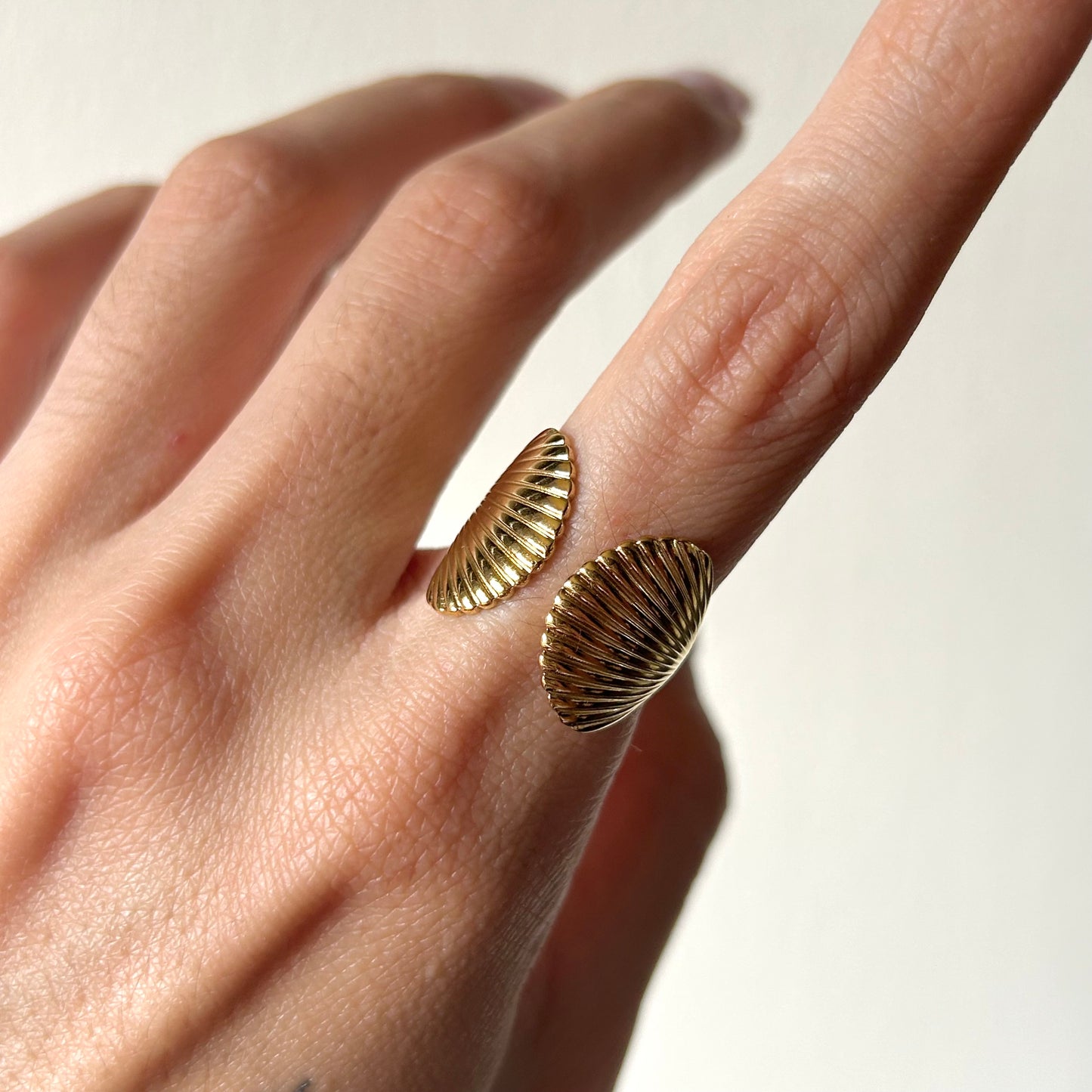 golden shell ring