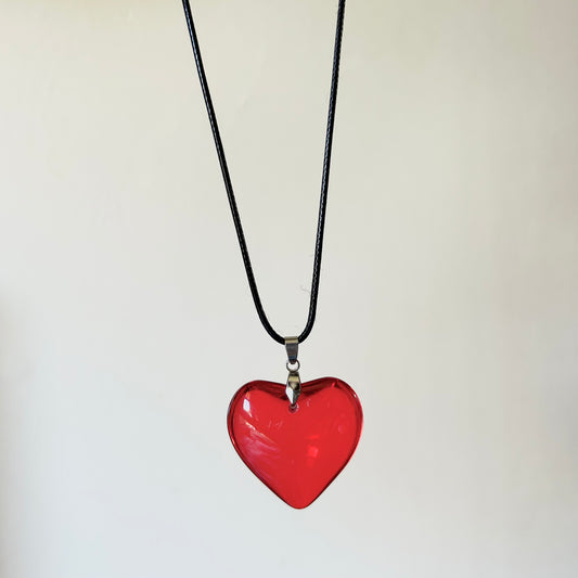 red heart necklace