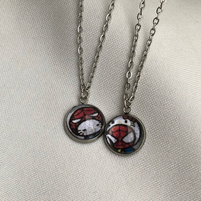 kitty & spiderman necklaces