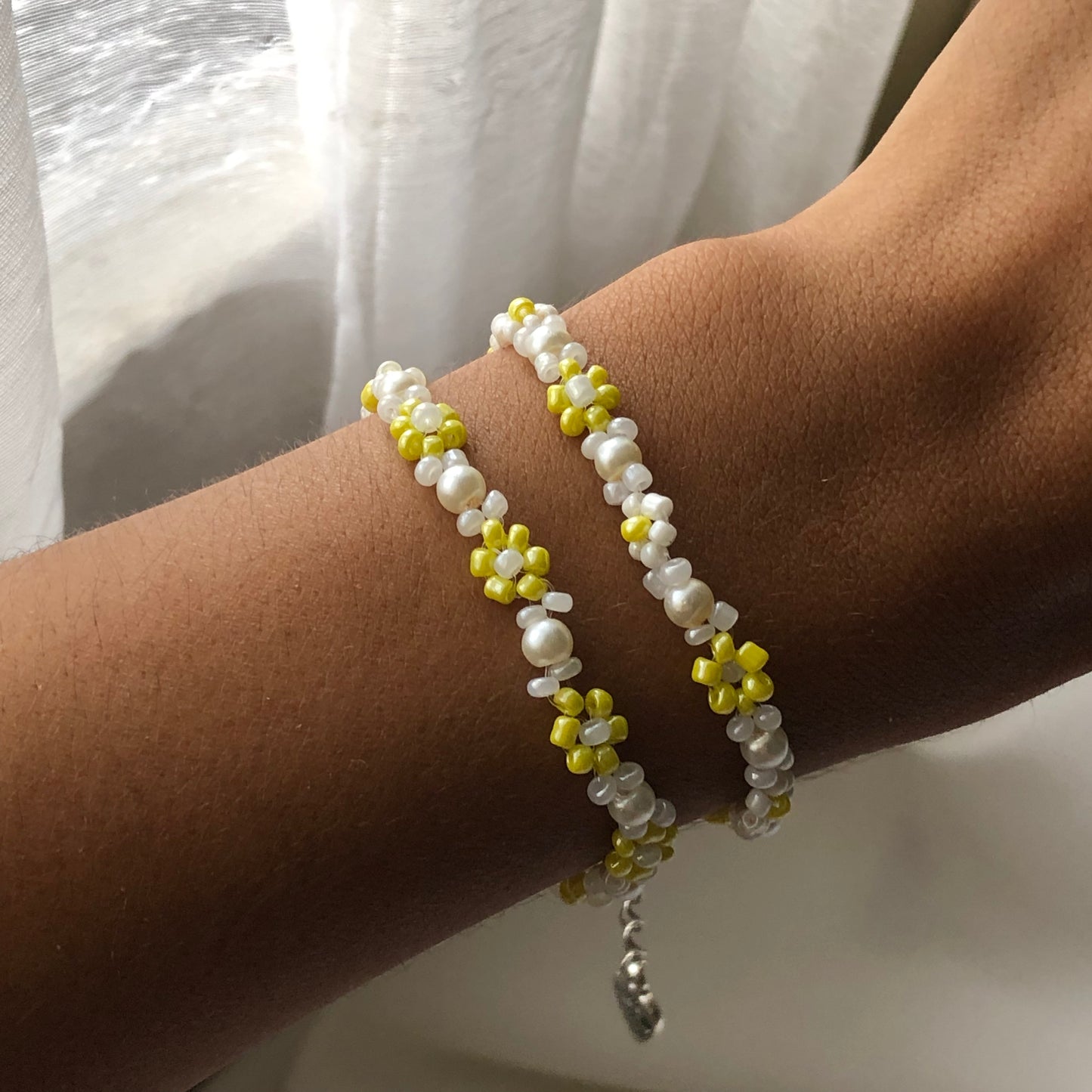 yellow flowers bracelets