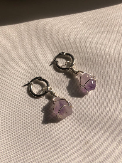 amethyst hoops